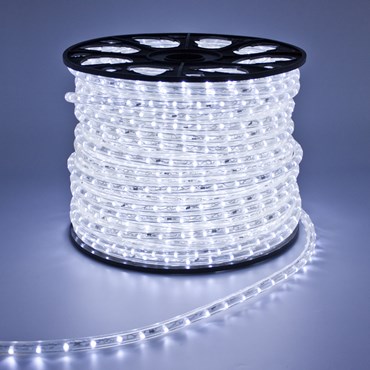 90m White LEDs Rope Lights, 13mm diameter, 230V