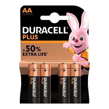 Batterie stilo AA Duracell Plus Power, set di 4