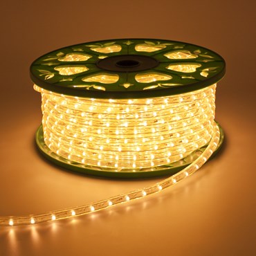 45m Warm White LEDs Rope Lights, 13mm diameter, 230V
