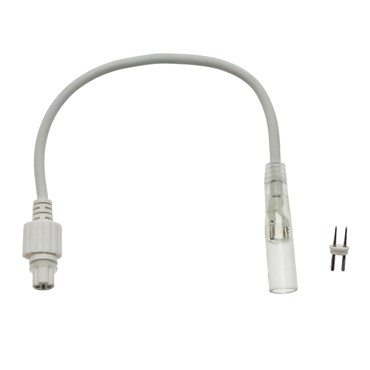 13mm LED Rope Light Connector - PML Female Connector, 0.3m, White Cable (KIT), IP67