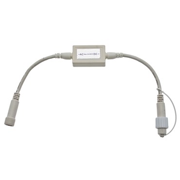 PML AC DC Connector, 0.5m, White Cable, IP67