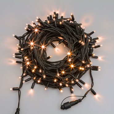 20m 120 Warm White Maxiled Connectable String Lights, Green Cable, PML Series