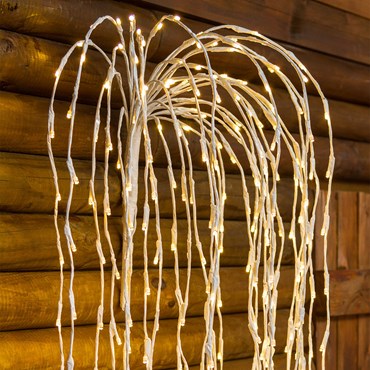 Weißer Weidenzweig, h 120 cm, 480 LEDs warmweiß