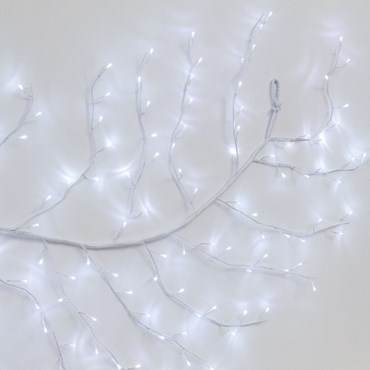 Branche blanche h 3 m, 288 led blanc froid, câble blanc