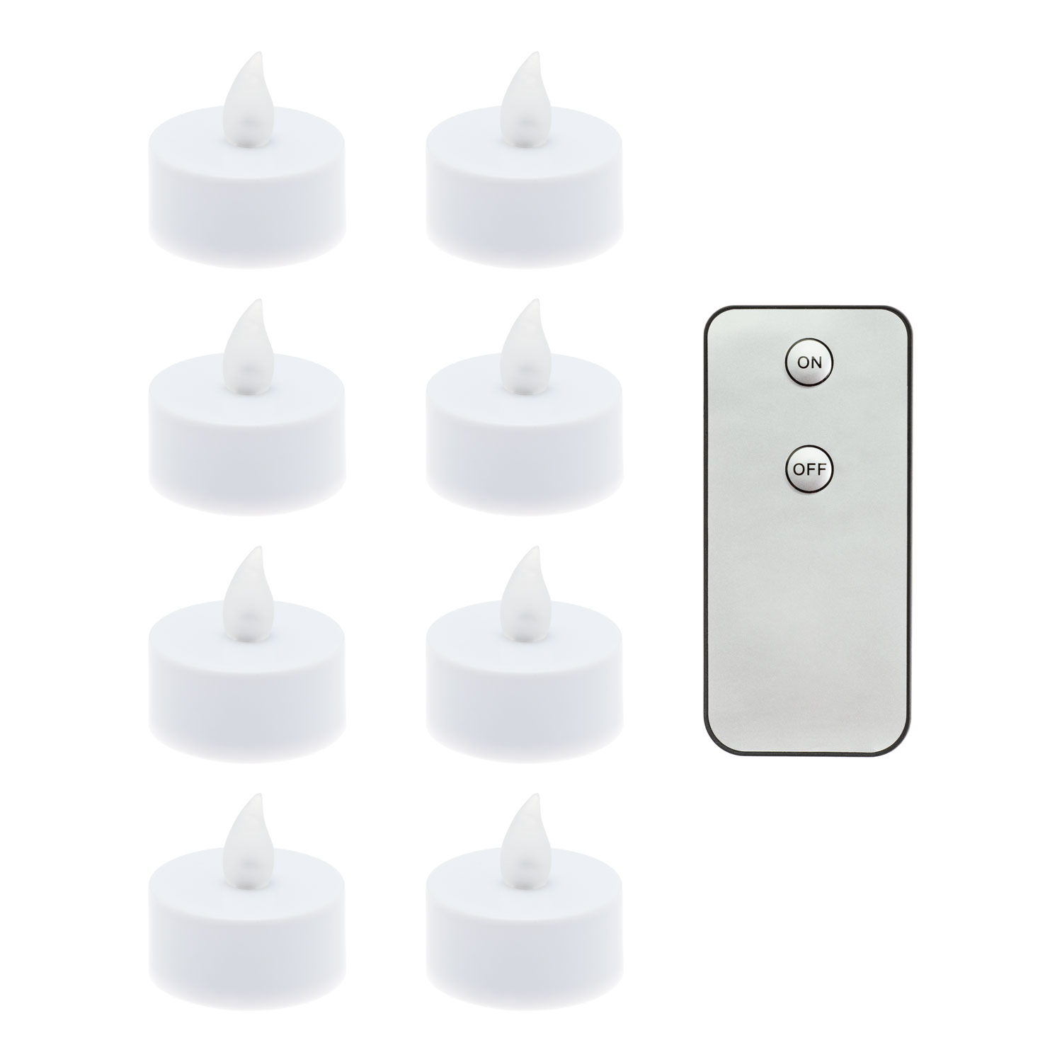 Kamenda Lot de 12 bougies chauffe-plat à LED avec télécommande Lumière blanche froide Longue durée Fonctionnement à piles 