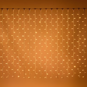 Lichtervorhang 2 x h 1,5 m, 304 MaxiLEDs warmweiß, weißes Kabel, erweiterbar