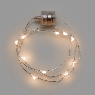 Halslichterkette Brilly mit warmweißen LED-Tropfen, batteriebetrieben