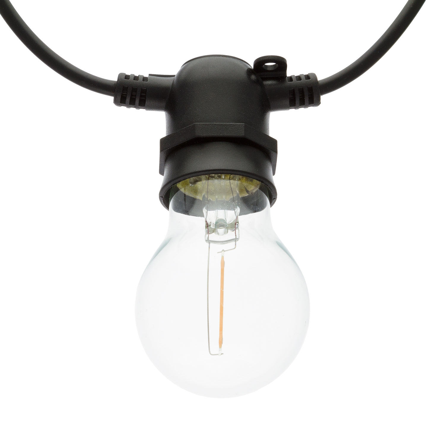 Lichterkette 5-teilig Glühbirne Kunststoff warm-weiss LED  Kabel 100cm 