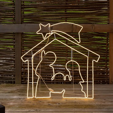 Double Sided Neon Nativity Lights SMD, 115 x h 115 cm, 1320 Warm White Leds