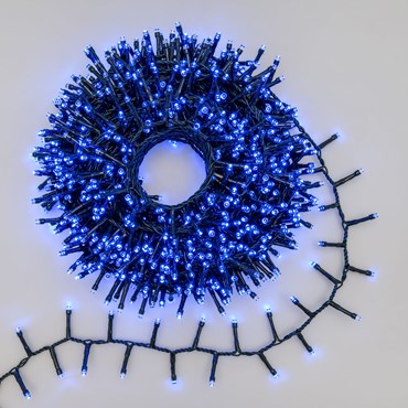 20.5m 1000 Blu Led Mini Cluster String Lights, Green Cable