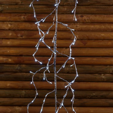 Tralcio Ramo argento 3 m, 288 led bianco freddo, cavo trasparente