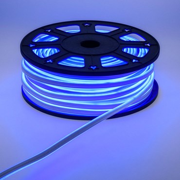 Tube lumineux effet néon flex double face, 16 x 8 mm, 230V, 50 m, 6000 led bleu