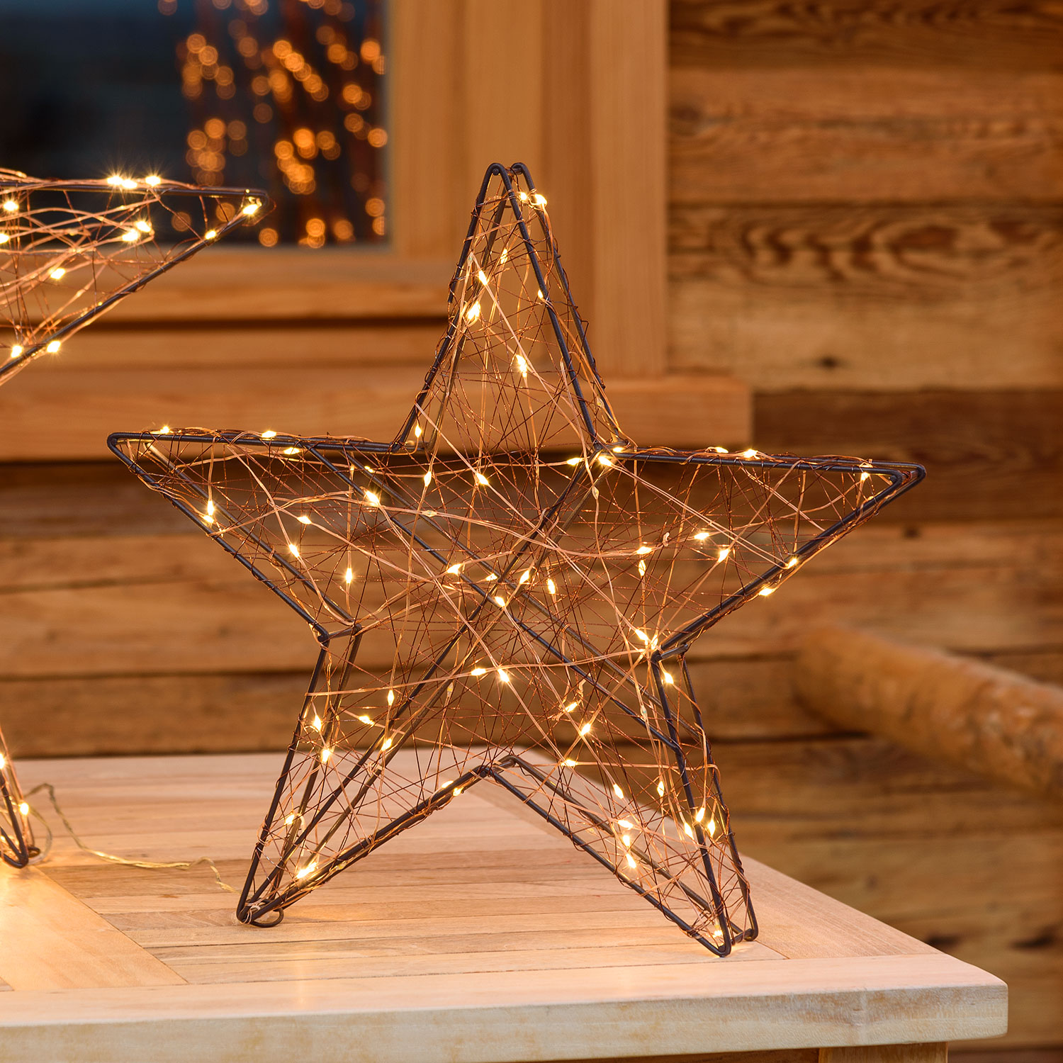 metal star with led lights