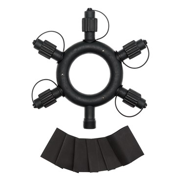 Multiconector circular negro 5 salidas, serie Vintage Led Pro