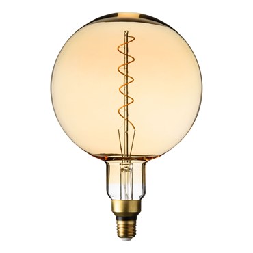 Ampoule Vintage Maxi Globe, filament led en spirale, 200 mm, E27, blanc chaud, 4 Watt