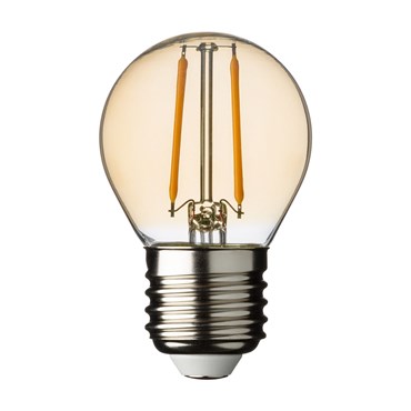 2W E27 Vintage Filament LED Globe Bulb, 45mm, Warm White