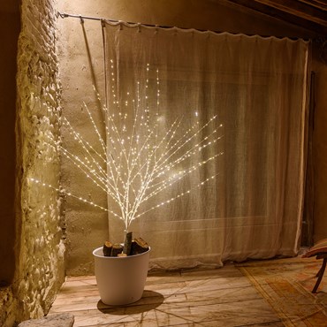Branche décorative blanche h 180 cm, 576 microled blanc chaud