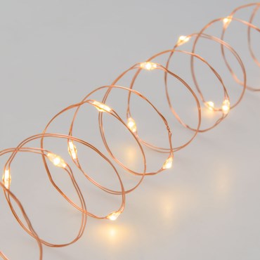 20m 400 Warm White MicroLEDs String Lights, Flashled, Copper Metal Wire