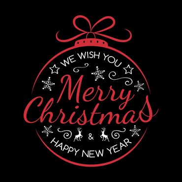 Gobo Sfera We Whish You Merry Christmas Happy New Year, Ø37-23 mm, Bianco e rosso