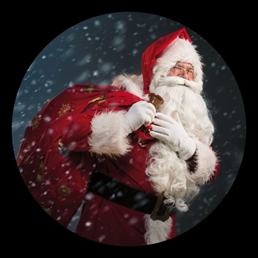 Gobo Babbo Natale con sacco per proiettori professionali, Ø48-30 mm, Tutti i colori