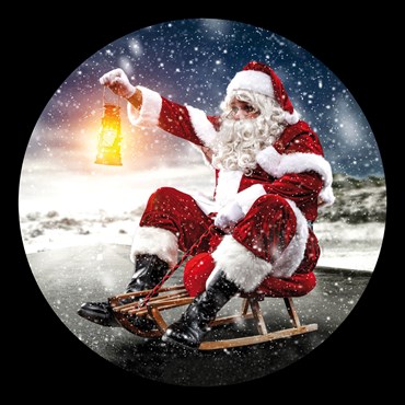 Gobo Weihnachtsmann mit Laterne auf dem Schlitten Ø30-20 mm