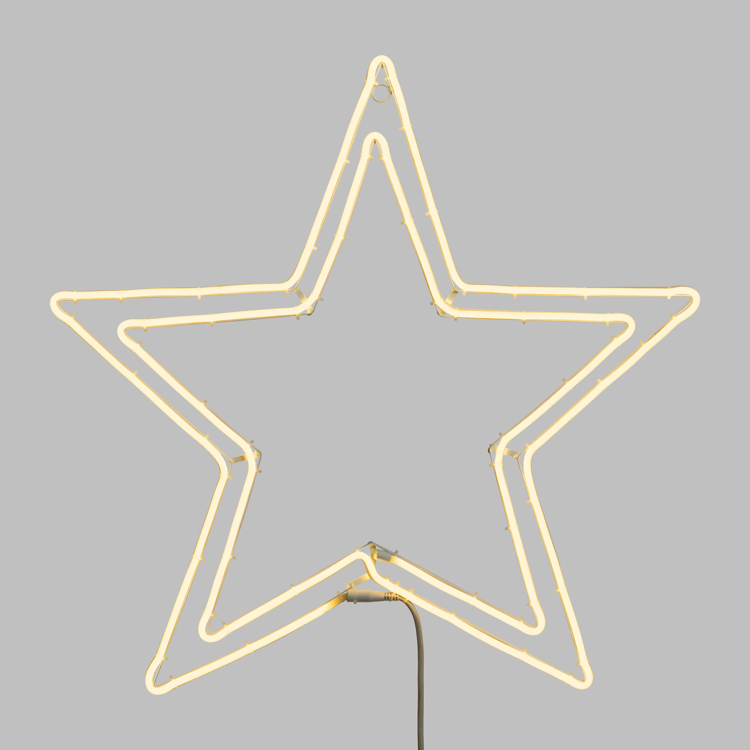 white neon star light