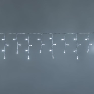 Eiszapfen-Lichterkette 3,2 x h 0,4 m, 56 SuperLEDs kaltweiß, weißes Kabel, erweiterbar