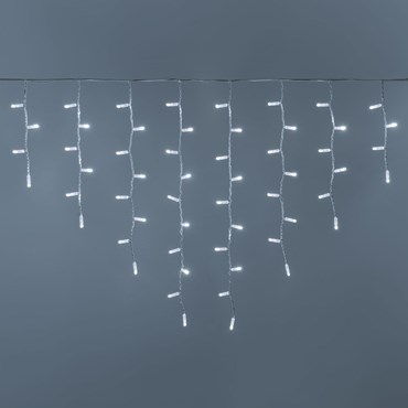 Eiszapfen-Lichterketten 4,8 x h 1 m, 168 SuperLEDs kaltweiß, weißes Kabel, erweiterbar