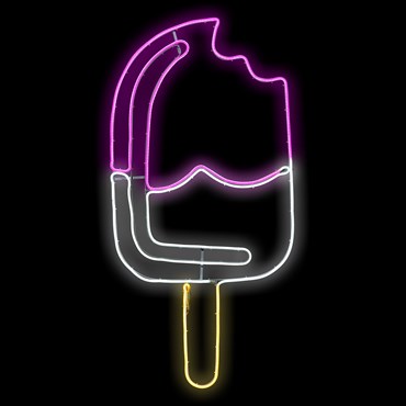 Lampe Glace esquimeau en tube lumineux double face effet néon, 119 cm, 632 led blanc froid, chaud et rose