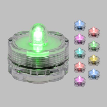 10 LED-Teelichter mit Batterie, farbwechselnd, wasserdicht