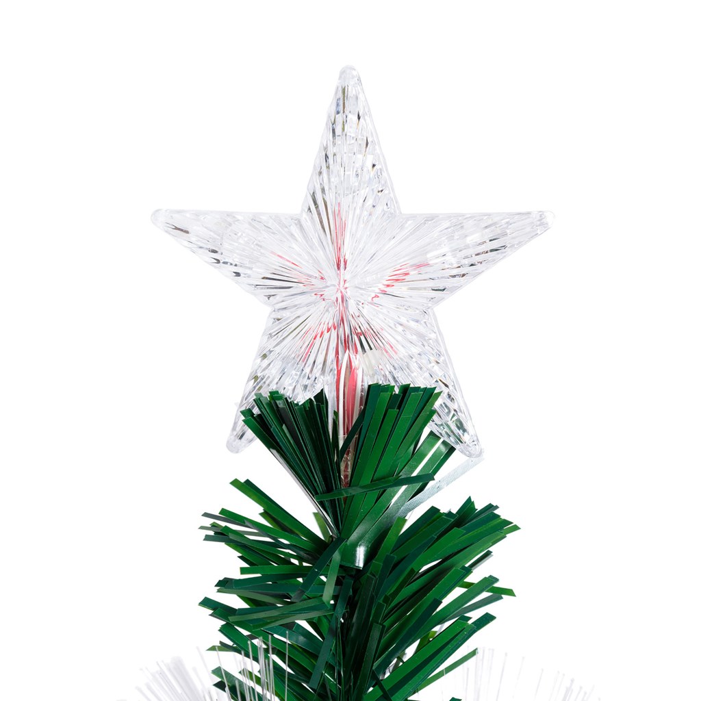 Stella Di Natale Con Fibre Ottiche.Albero Artificiale Verde Fibre Ottiche Multicolor 70 Cm Led Bianco Caldo E Rgb Alberi Luminosi