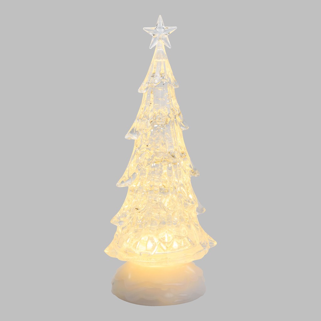 Immagini Di Natale Glitter.Albero Di Natale Ghiaccio Con Glitter In Movimento 27 Cm Led Bianco Caldo Figure A Batteria