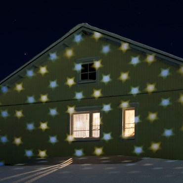 LED-Projektor Sterne Schneefall, warm- und kaltweiß