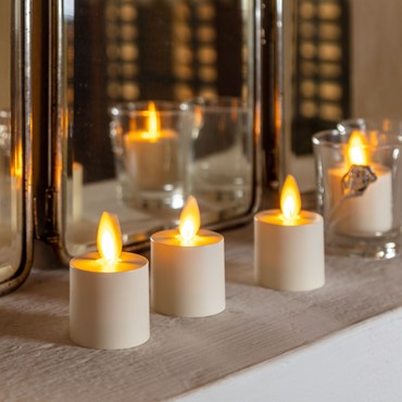 4 ivory Votive Candles, battery, warm white LED