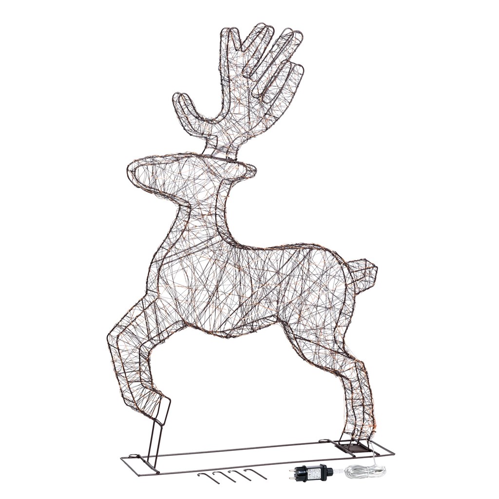 NEW Light Up Reindeer 115cm Tall Copper Wire Frame Christmas Outdoor Warm White