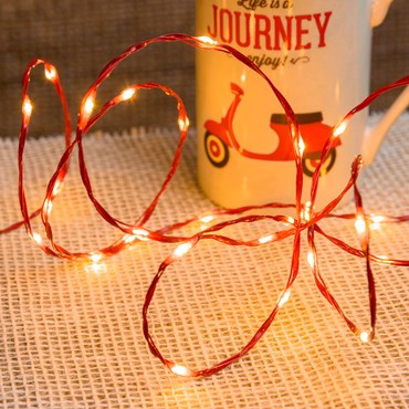 25m 500 Traditional Warm White MicroLEDs String Lights, Red Metal Wire, MicroLEDs Pro Series