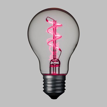 VINTAGE LED 36V, LED Filament Spiral Birne pink, Ø 60 mm, E27 Fassung