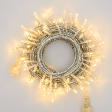 10m 100 Warm White Led Connectable String Lights, Clear Cable, Smart Connect Series