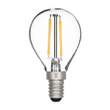 Globe LED Bulb Ø 45 mm E14, Warm White, Clear Glass, 12 Volt, 2 Watt