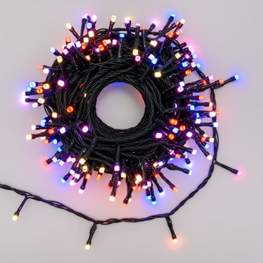 16m Ultra Bright Wonder String Lights, 200 RB and Warm White LEDs, Green cable, Connectable