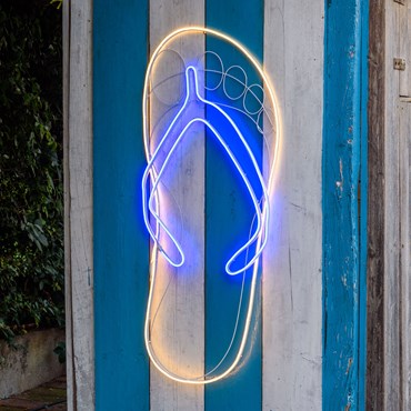 Neon Flip Flop Shoe Lights SMD, h. 114 cm, Warm White and Blu LEDs, Right Side