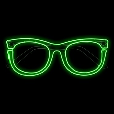 LED Lichtschlauch-Sonnenbrille mit Neon-Effekt, 100 x h 35 cm, grün