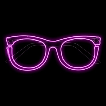Figura luminosa gafas de sol efecto Neón h. 35cm, Led rosa