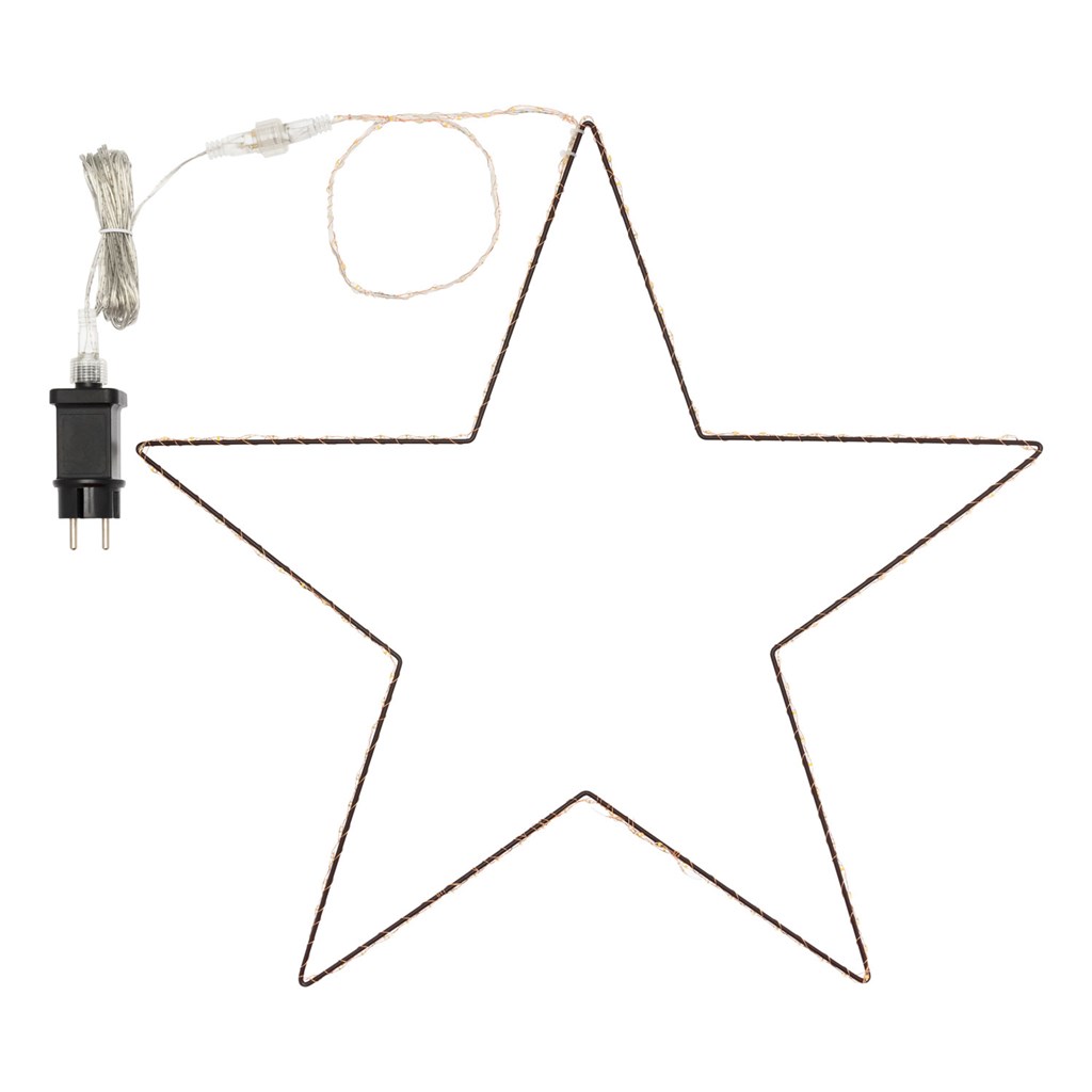 55cm Brown Star Lights With Lighted Wire 163 Warm White Microleds 2d Figure Lights