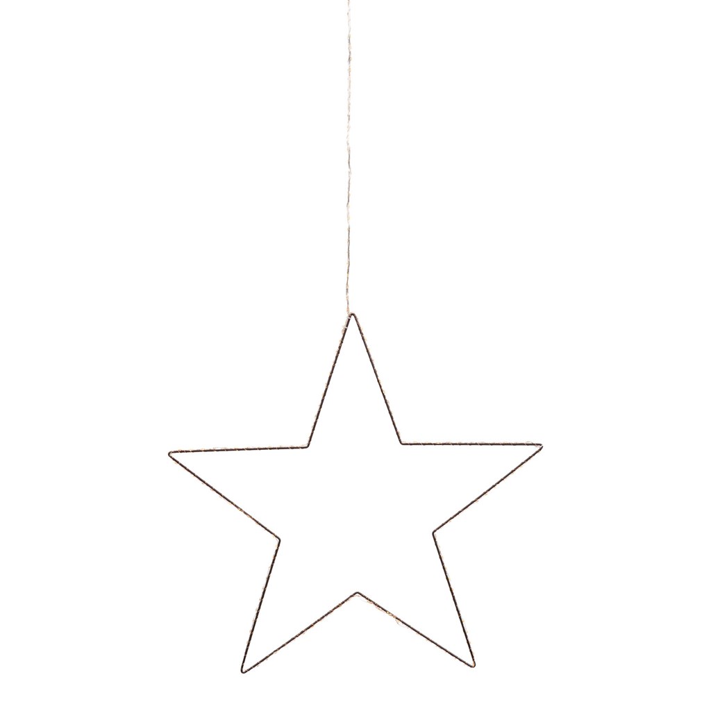 55cm Brown Star Lights With Lighted Wire 163 Warm White Microleds 2d Figure Lights