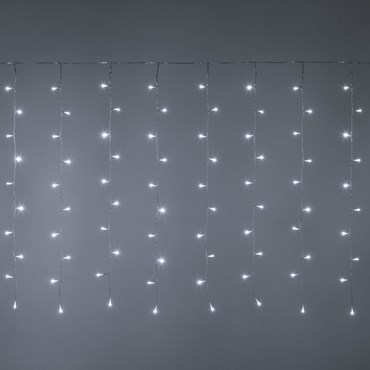 2 x h 1 m, 120 White LEDs, LightDrop Curtain Lights, Clear Cable
