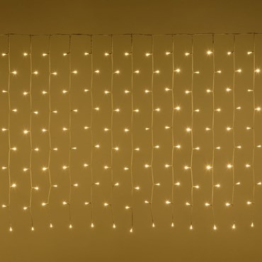 Lichtervorhang 10 x h 1 m, 1000 LEDs warmweiß, weißes Kabel