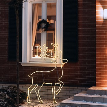 Double Sided Neon Reindeer Lights SMD, 93 x h 140 cm, 1200 Leds Warm White