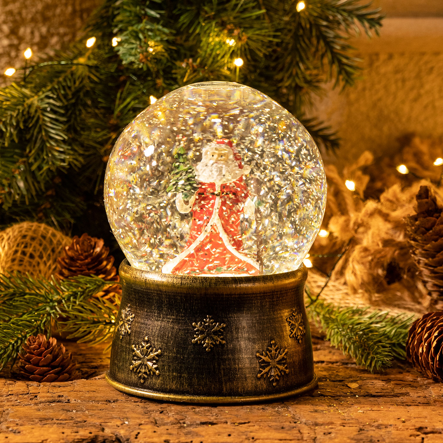 christmas snow globe battery operated