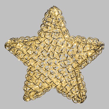 Estrella luminosa de aluminio plateado Ø 60 cm, 100 led blanco cálido